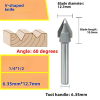 Fraise à chanfreiner triangulaire pour le travail du bois TOOLSWANG OEM, type V, 60 degrés, 45 degrés, fraise à rainurer, fraise à chanfreiner, carbure AlTin