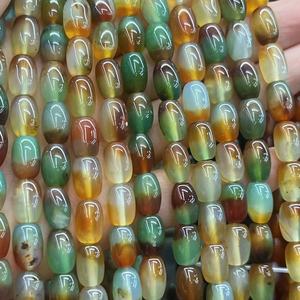Malachaite Green <span class=keywords><strong>Agate</strong></span> 8X12mm Rice Islam Tasbih Parts Misbaha Accesorios Cuentas de oración de piedras preciosas Aprox: 380MM/Str - Product Image 3