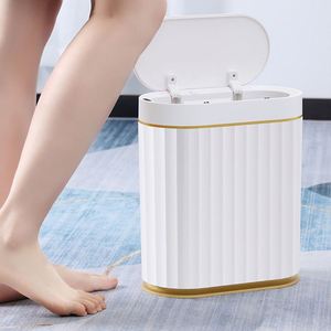 Automatic Smart <b>Sensor</b> Can Kitchen Garbage Tin for Bathroom <b>Light</b> Luxury Family Living Room Cracks Trash Bin Custom Logo - Product Image 3