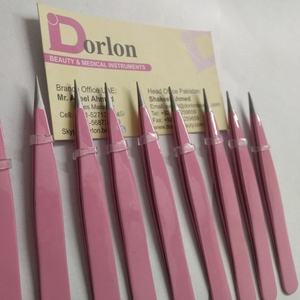 Pinzas para Cejas de Acero Inoxidable con Punta Rosa, Certificación CE, Reutilizables, Duraderas, Ecológicas, Marca Privada, Venta al Por Mayor - Product Image 1