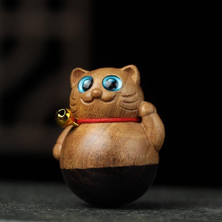 Nanmu [นำความมั่งคั่งและสมบัติแมว] ทัมเบลอร์4.4x3.5x3.5cm