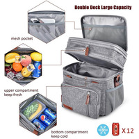 Grand sac isotherme pour pique-nique, 4 personnes, étanche, sac de transport souple, panier de pique-nique en toile de polyester durable et en nylon