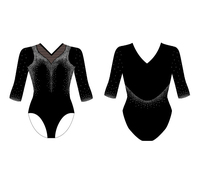 Justaucorps de gymnastique à manches 3/4 pour filles OEM justaucorps personnalisés pour filles Spandex vêtements de danse pour l'entraînement des enfants
