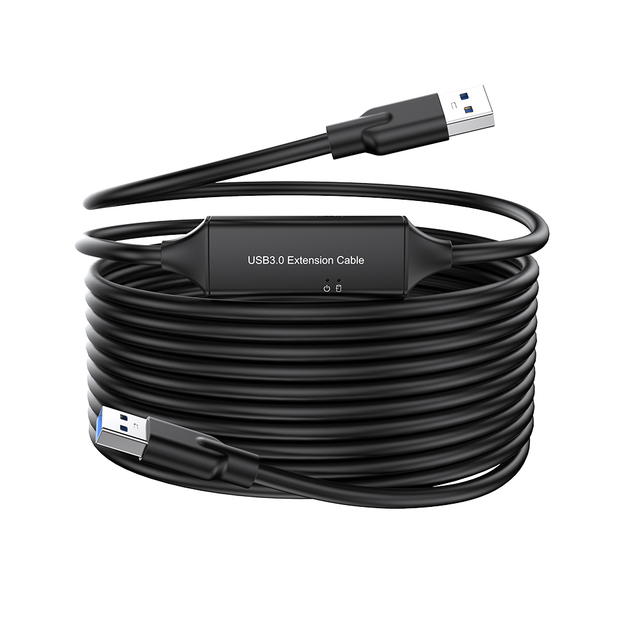RSHTECH 5M 10M 15M USB 3.0 Male to Male Cable with Extension Chipsets Signal Booster for Radiator, TV Box, and HDD/SSD Case