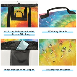 Sacs à dos de rangement pliables grande capacité, résistants à l'eau, avec imprimé tie-dye personnalisé, design tendance style hawaïen, pour la maison - Product Image 2