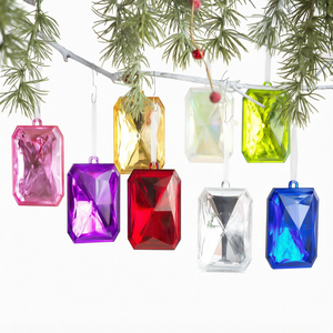 Ornamen Pohon Natal Gantung Akrilik Glitter Gem <span class=keywords><strong>Jumbo</strong></span> 5 Inci Buatan Tangan Populer untuk Dekorasi Pesta Natal/Pernikahan - Product Image 1