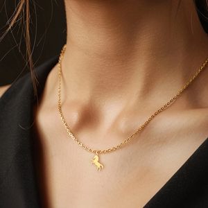 Collier Mini Cheval en Acier Inoxydable 316L Plaqué Or 18K Coastal Cowgirl Pendentif Western Rodeo Bijoux Cheval Cadeaux pour Fille - Product Image 2