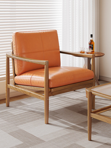 Chaise de canapé en bois massif, <span class=keywords><strong>fauteuil</strong></span> simple <span class=keywords><strong>vintage</strong></span>, chaise Hank paresseux - Product Image 5