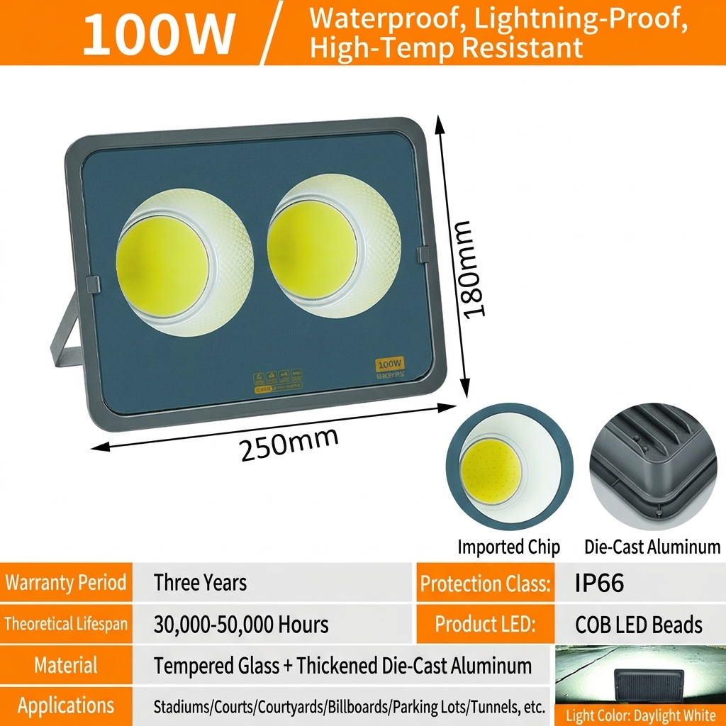 100w-high light efficiency flood lamp