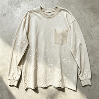 T-shirt surdimensionné délavé à l'acide, fabrication chinoise, qualité supérieure, 300 g/m², manches longues, personnalisable