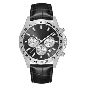 นาฬิกาควอตซ์สายหนังสแตนเลสสตีลหรูหราสำหรับผู้ชายเส้นผ่านศูนย์กลางหน้าปัด43มม. โลโก้ที่กำหนดเอง ODM มัลติฟังก์ชั่นนาฬิกาควอตซ์ - Product Image 1