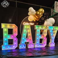 Grandes lettres LED lumineuses de 4 et 5 pieds avec ampoules LED pour mariage, lettres LOVE personnalisées illuminées