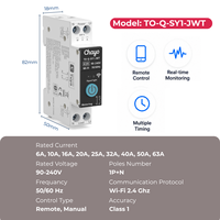 Disjoncteur Intelligent WiFi TONGOU Smart Life sur Rail DIN Personnalisable, Mini Disjoncteur Automatique Tuya 1P+N de 16 A, 63 A, 50 A, 20 A