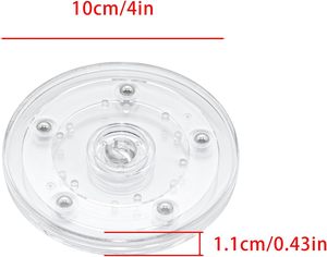 Mini plateau tournant en acrylique Lazy Susan à roulement à billes, rotation fluide à 360 degrés, pour cuisine, épices, décoration de gâteaux, armoire de salle de bain - Product Image 3