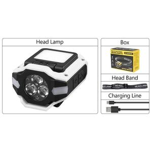 Heinast T306スーパーブライトLEDヘッドランプ3 + COBテレスコピックズームライトUSB充電式IP65防水調節可能ビーム屋外用 - Product Image 1