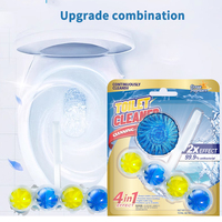 AJYF Kit de nettoyage automatique pour cuvettes de toilettes avec support de rebord solide et jetable, formule écologique
