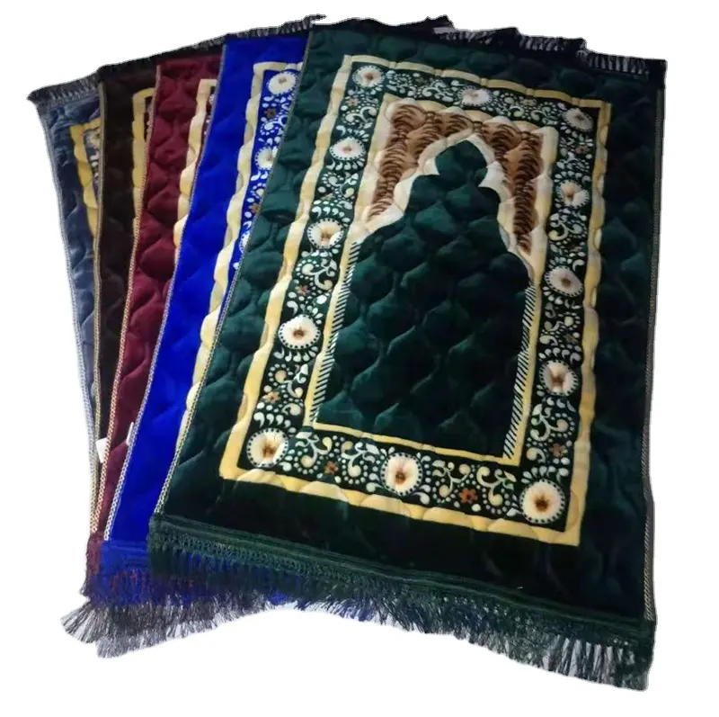 Wholesale Muslim prayer rug velvet emboss prayer mat