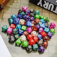 Kustom akrilik polihedral 16mm 7 buah Set dadu DND