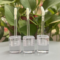 Tubes d'emballage carrés transparents en PETG personnalisables pour brillant à lèvres, flacons transparents pour huile à lèvres, mini tubes de brillant à lèvres avec applicateur