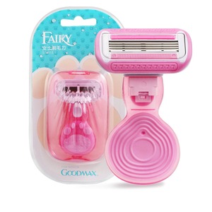 อุปกรณ์กำจัดขนแบบกำหนดเองได้ รูปทรงอุ้งเท้าแมว ขนาดพกพา เครื่องโกนขนใต้วงแขนสำหรับผู้หญิง แบบใช้แล้วทิ้ง สีฟ้า สีเขียว - Product Image 5