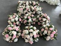 Boule de fleurs artificielles en rose de couleur personnalisée, centre de table de mariage, boule florale, décoration d'événements et de fêtes