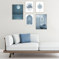 Islamique bleu affiche paysage toile impression mosquée maroc porte cadres photo mur Art peinture moderne maison chambre décoration