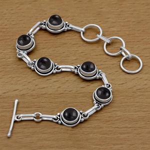 Gorgeous <b>Solid</b> 925 Sterling <b>Silver</b> Black Onyx Gemstone Tennis <b>Bracelet</b> Lock Shape Handmade Fine <b>Silver</b> Jewelry-Unisex Gift - Product Image 4