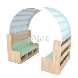 Moetry-<span class=keywords><strong>cabaña</strong></span> de <span class=keywords><strong>madera</strong></span> maciza de lectura para niños, estantería de libros prefabricada con sofá y silla para biblioteca - Product Image 1