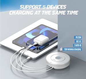 <span class=keywords><strong>Chargeur</strong></span> de bureau sans fil LDNIO 32W avec port PD + QC 3.0, charge rapide sans fil pour téléphone portable et AirPods - Product Image 4