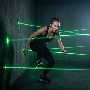 Système interactif laser pour jeu d'évasion en salle avec émetteur de lumière verte et récepteur Y+ – Kit complet - Product Image 4