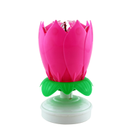Bougies d'anniversaire musicales auto-rotatives en forme de lotus en fleur - Cire de paraffine pour célébrations d'anniversaire, du Nouvel An et de Diwali
