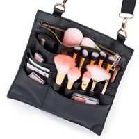 Sac de maquillage professionnel pour artistes, sac à ceinture pour pinceaux de maquillage, sac cosmétique portable multi-poches
