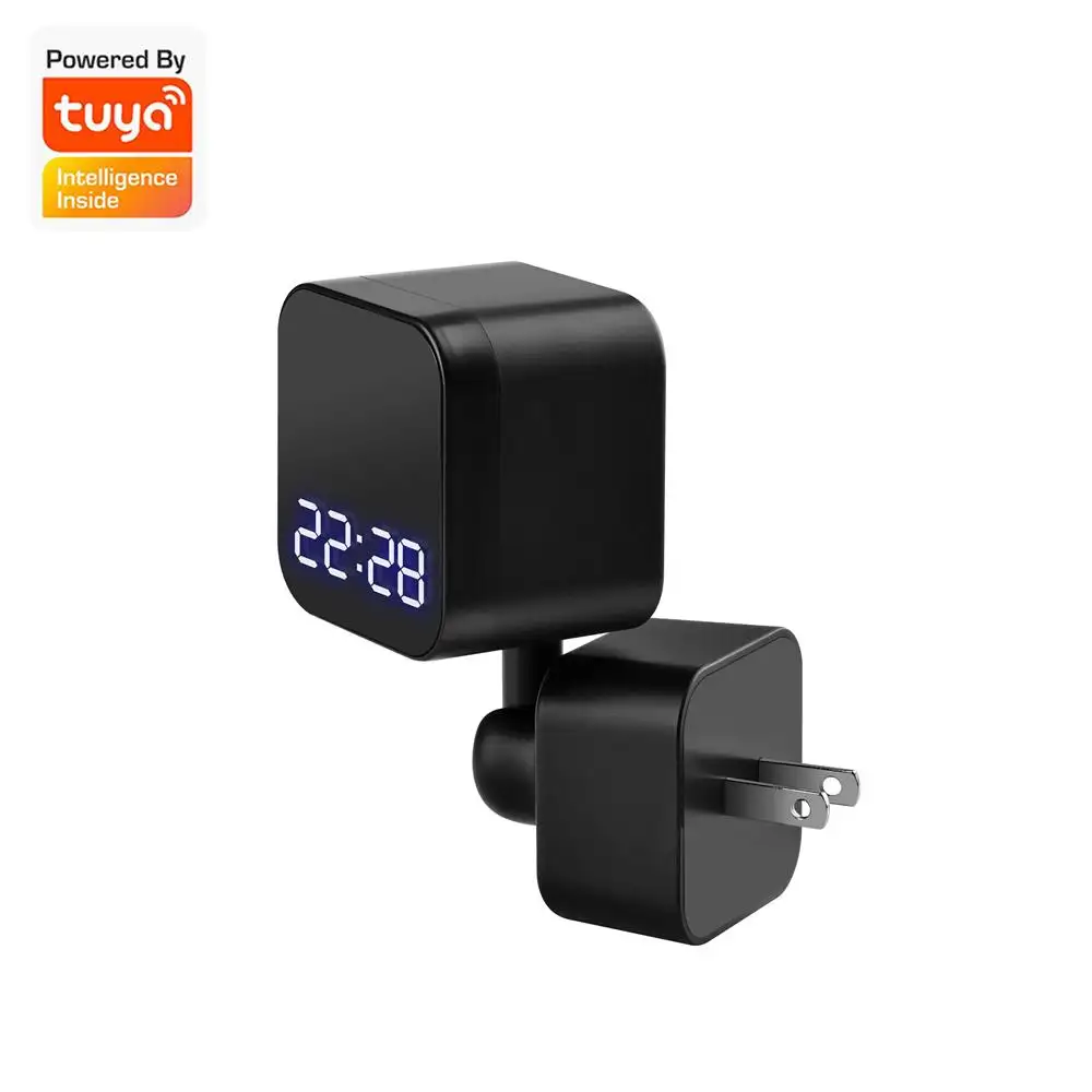 Cámara de vigilancia Tuya, reloj despertador con visión nocturna y detección de movimiento, Ip, Wifi