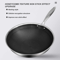 Vente en gros de wok à induction antiadhésif en acier inoxydable compatible avec une cuisinière à gaz domestique