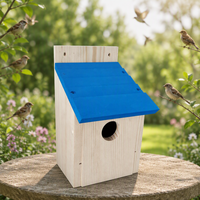 Mangeoire à oiseaux murale tendance pour jardin, en bois massif carbonisé écologique, design à toit incliné noir, pour oiseaux sauvages de pelouse et de jardin