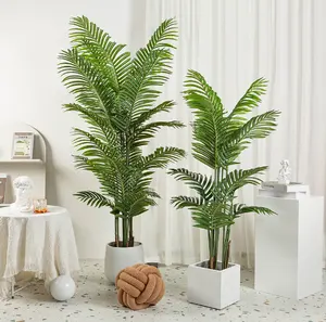Pianta verde di alta qualità in vaso artificiale foglia di palma albero bonsai casa all'aperto
