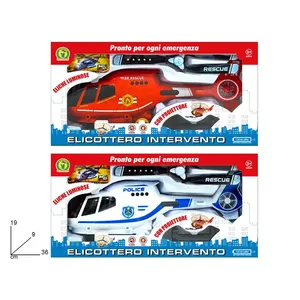Elicottero Intervento Police Rescue With <b>Lights</b> And <b>Projector</b> 36x19x9 Cm For Kids Emergency Play - Product Image 1