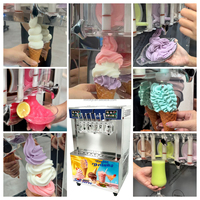 Machine à glaces à double compresseur, machine à glaces molles 7 saveurs, congélateur commercial pour yaourt glacé, machine à glaces Sunda