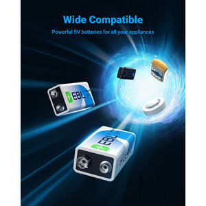 Piles alcalines EBL AA modèle 9V, lot de 4, longue durée, cylindriques, motif bouton, pour détecteurs de fumée domestiques et jouets - Product Image 4