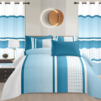 Ensemble de draps de lit 8 pièces, rideau, drap de lit, taie d'oreiller, couette. Tissu de luxe en coton. Vente en gros d'usine. Modèle 2026 le plus récent.