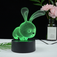 Panneau acrylique 3D à illusion optique RVB multicolore en gros pour lampe LED, idéal pour la décoration de chambre, les promotions de mariage et les cadeaux de bienvenue