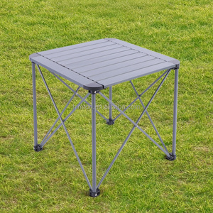 <span class=keywords><strong>Table</strong></span> pliante carrée avec plateau <span class=keywords><strong>enroulable</strong></span>, légère, stable, en alliage d'aluminium, portable, pour le <span class=keywords><strong>camping</strong></span>, avec structure en X stable - Product Image 2