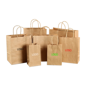 Sacs en papier kraft brun en gros pour emballage alimentaire, sacs fourre-tout personnalisés, sacs cadeaux artistiques lavables pour robes avec poignées et logo - Product Image 4
