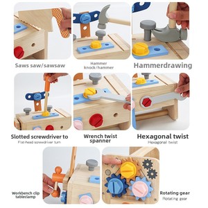 Nouveaux jouets éducatifs pour enfants, outils à main en bois, tournevis et boîte à outils de démontage de vis et d'écrous, jouets de simulation, jouets en bois pour enfants - Product Image 3
