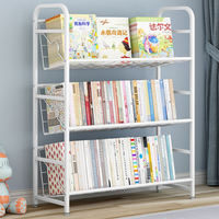 Salon 3 couches bibliothèque en métal chambre librairie porte-revues étagère simple pour enfants