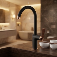 Robinet de cuisine plaqué de haute qualité, mitigeur monocommande eau chaude et froide, bec pivotant à 360° pour cuisine commerciale et domestique