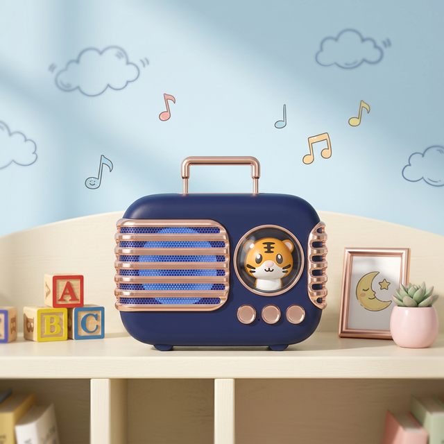Trending Product 2026 Cornetas Portable Audio Player Mini Speaker Gift Cartoon Retro Style Cute  Speaker Teddy Bear