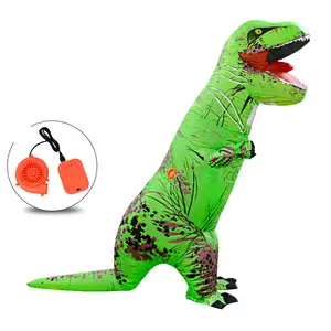 Fantasia de animais para adultos, traje de dinossauro inflável com trex, traje de inflar