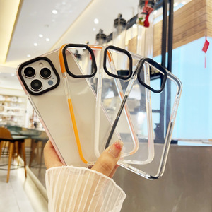 Street Fashion TPU Funda de teléfono luminosa transparente con marco de color caramelo Funda de sensación de piel para <span class=keywords><strong>iPhone</strong></span> 16 <span class=keywords><strong>Plus</strong></span> Pro Max - Product Image 2