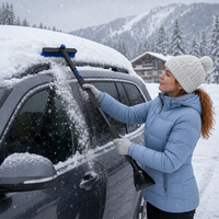 Brosse à neige extensible avec grattoir à glace, tampon en mousse, tête rotative, manche en fer, kit de nettoyage de pare-brise automobile pour l'hiver